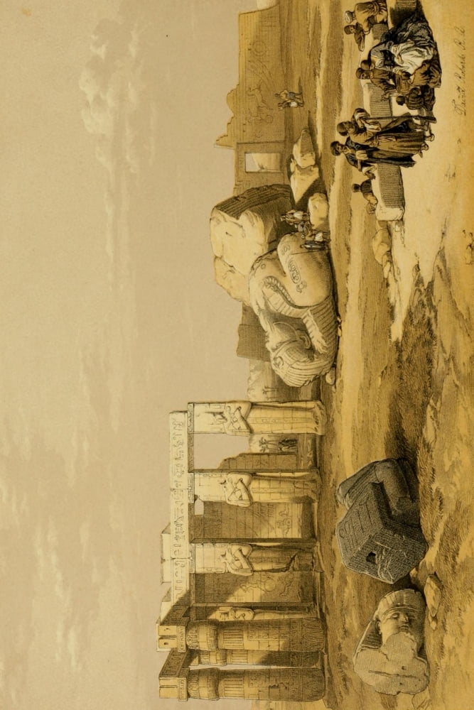 Posterazzi The Holy Land 1855 Ruins of the Great Colossus at the Memnonium Thebes Canvas Art - David Roberts (24 x 36)