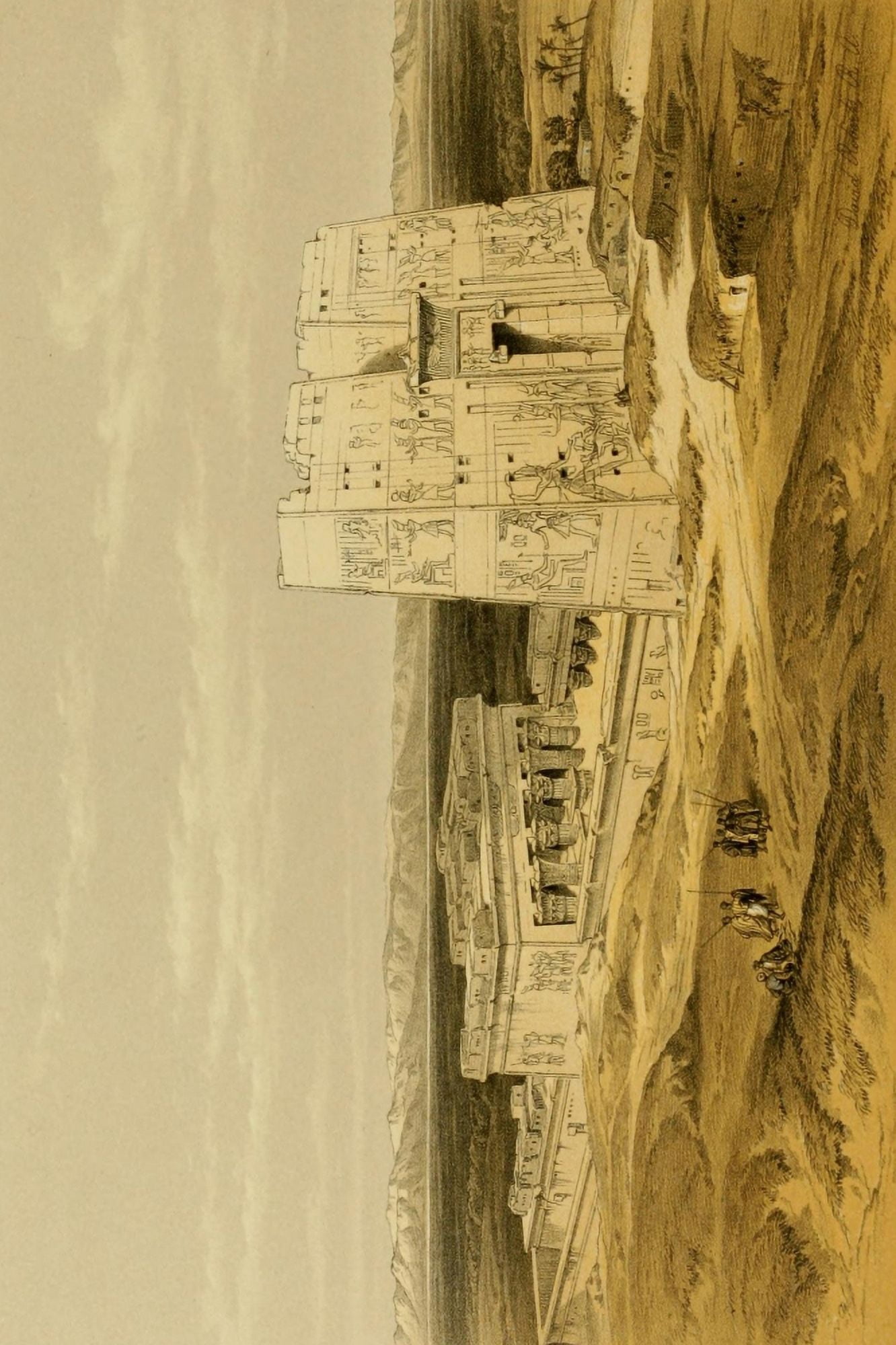 Posterazzi The Holy Land 1855 Temple of Edfou Canvas Art - David Roberts (24 x 36)