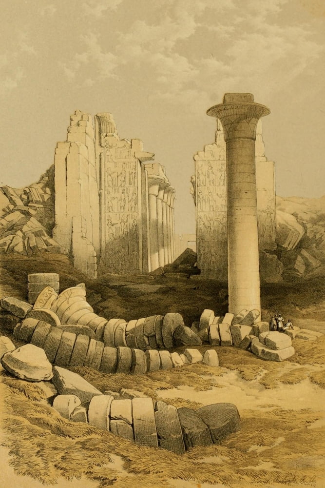 Posterazzi The Holy Land 1855 The Dromos or first court of the Temple of Karnak Canvas Art - David Roberts (24 x 36)