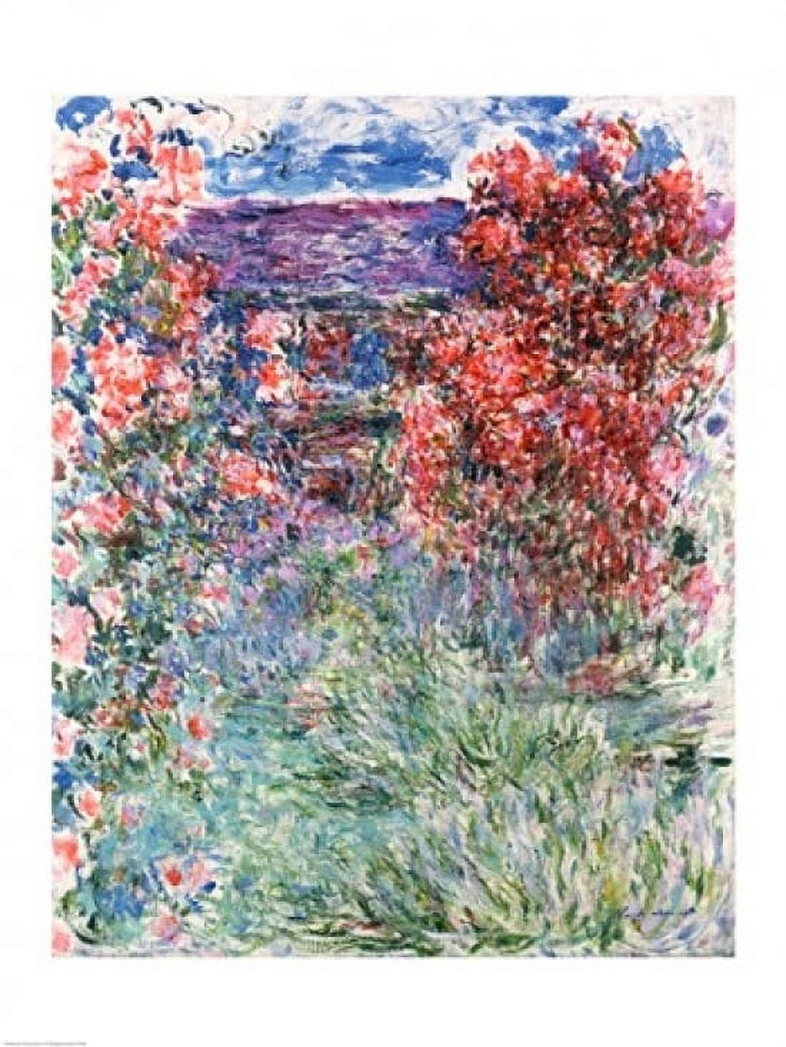 Posterazzi The House at Giverny under the Roses 1925 Canvas Art - Claude Monet (24 x 36)