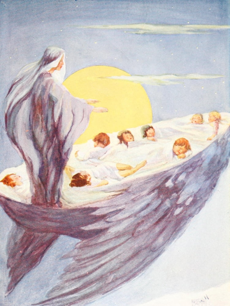 Posterazzi The House in the Fairy Wood 1918 Sailed over the dark treetops Canvas Art - Mabel Hatt (24 x 36)
