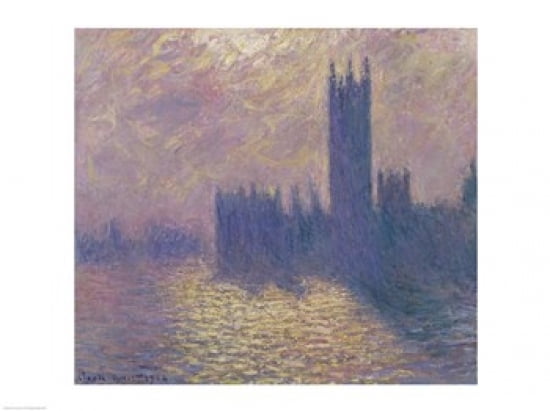 Posterazzi The Houses of Parliament Stormy Sky 1904 Canvas Art - Claude Monet (36 x 24)