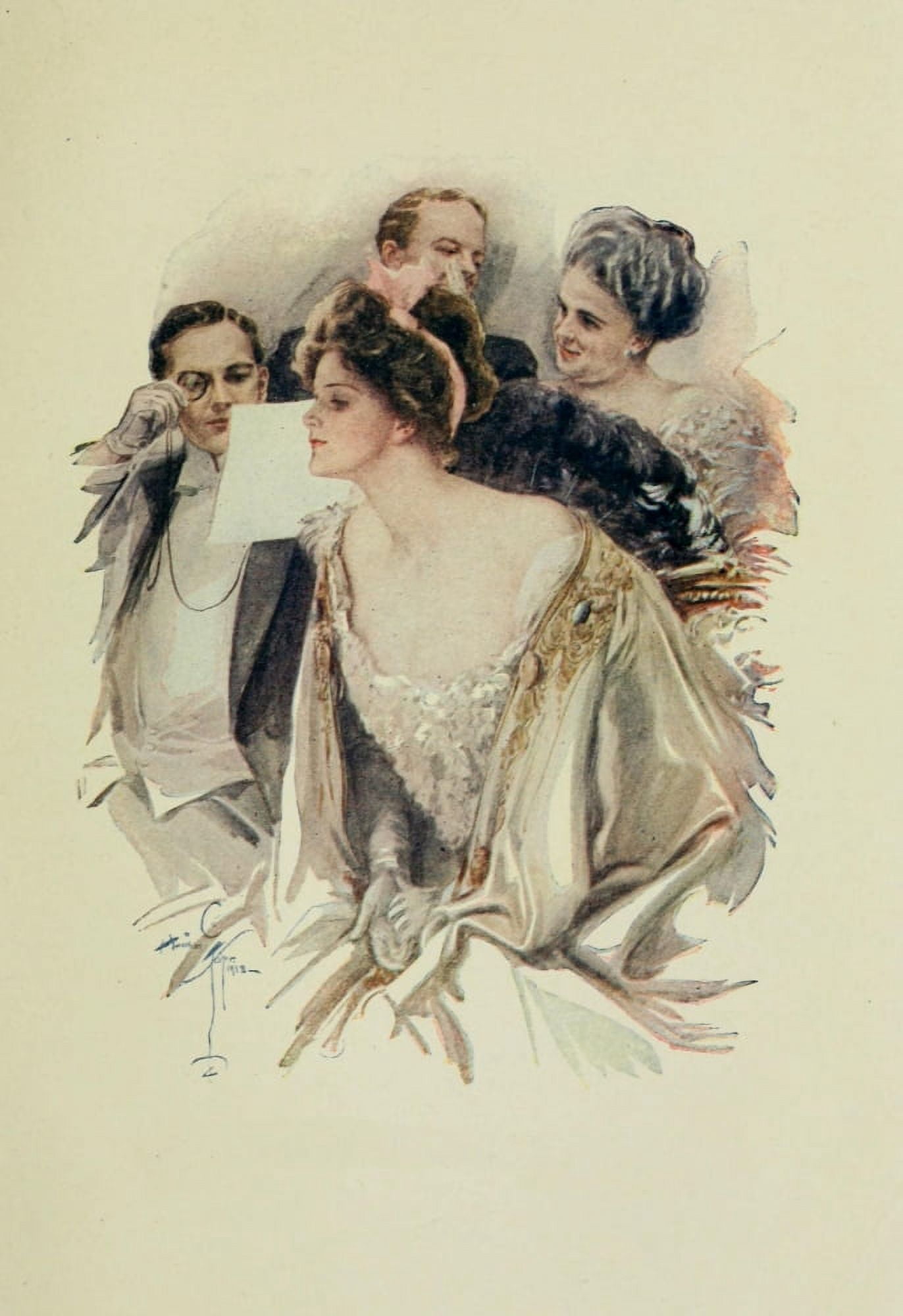 Posterazzi The Husbands of Edith 1908 At the opera Canvas Art - Harrison Fisher (24 x 36)