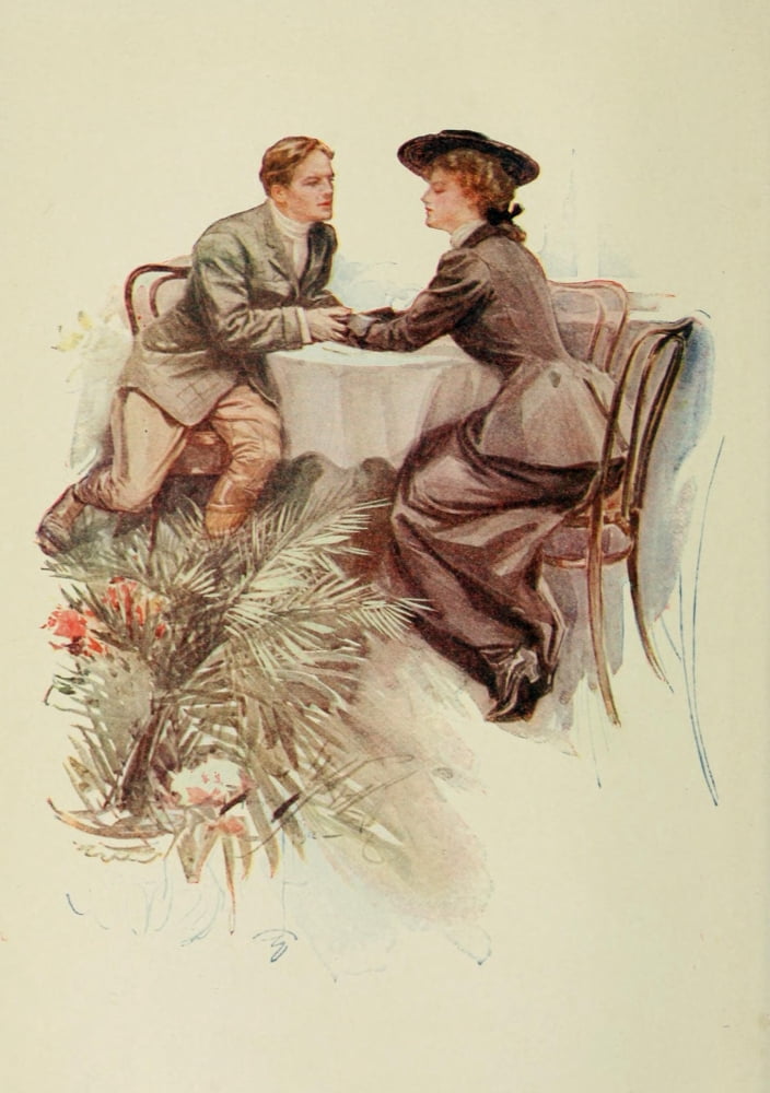 Posterazzi The Husbands of Edith 1908 At the table Canvas Art - Harrison Fisher (24 x 36)