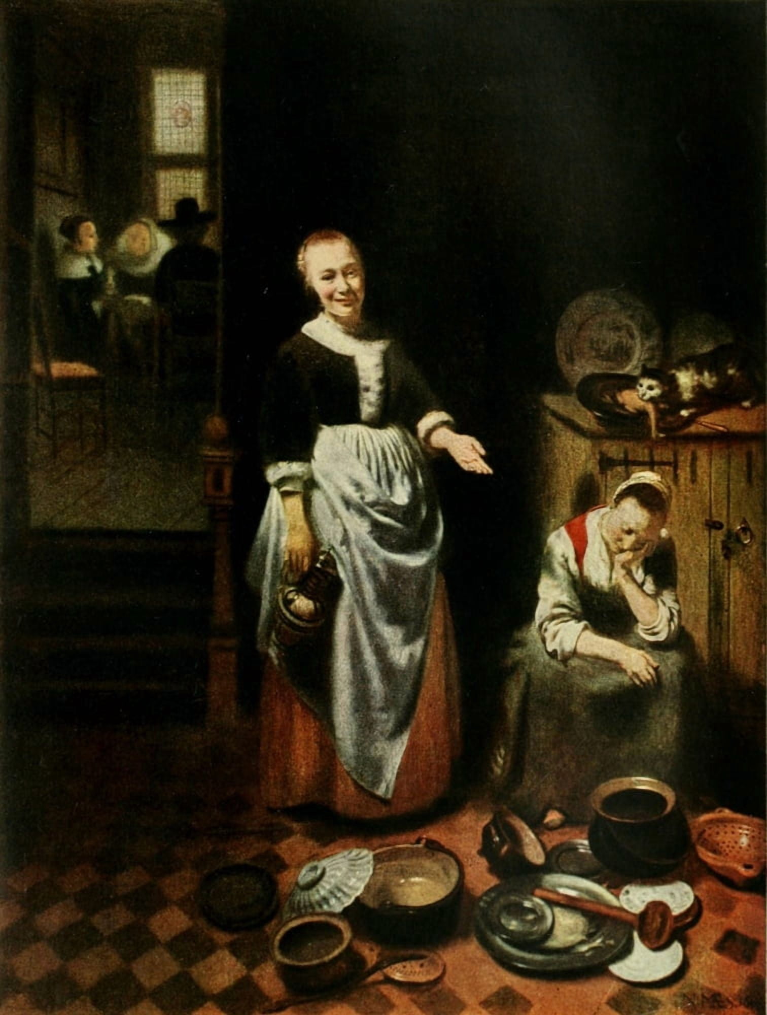 Posterazzi The Idle Servant History of Painting 1911 Canvas Art - Nicolaes Maas (24 x 36)