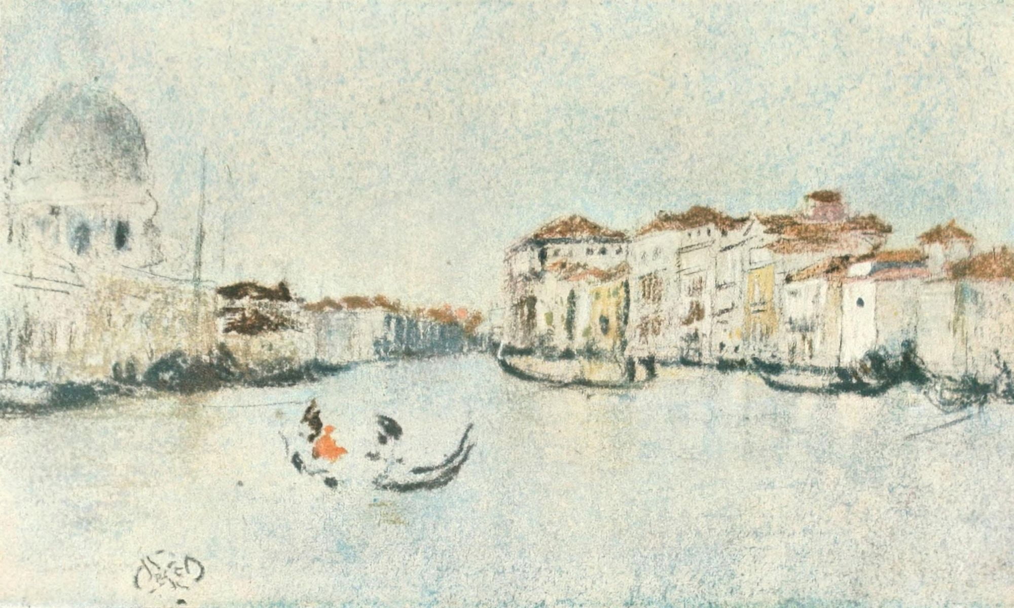 Posterazzi The International Studio 1903 On a Venetian Canal Canvas Art - James Whistler (24 x 36)