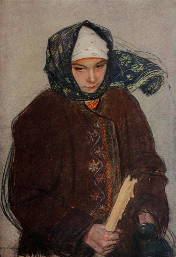 Posterazzi The International Studio 1907 A Ruthenian Peasant Girl Canvas Art - Theodore Axentowicz (24 x 36)