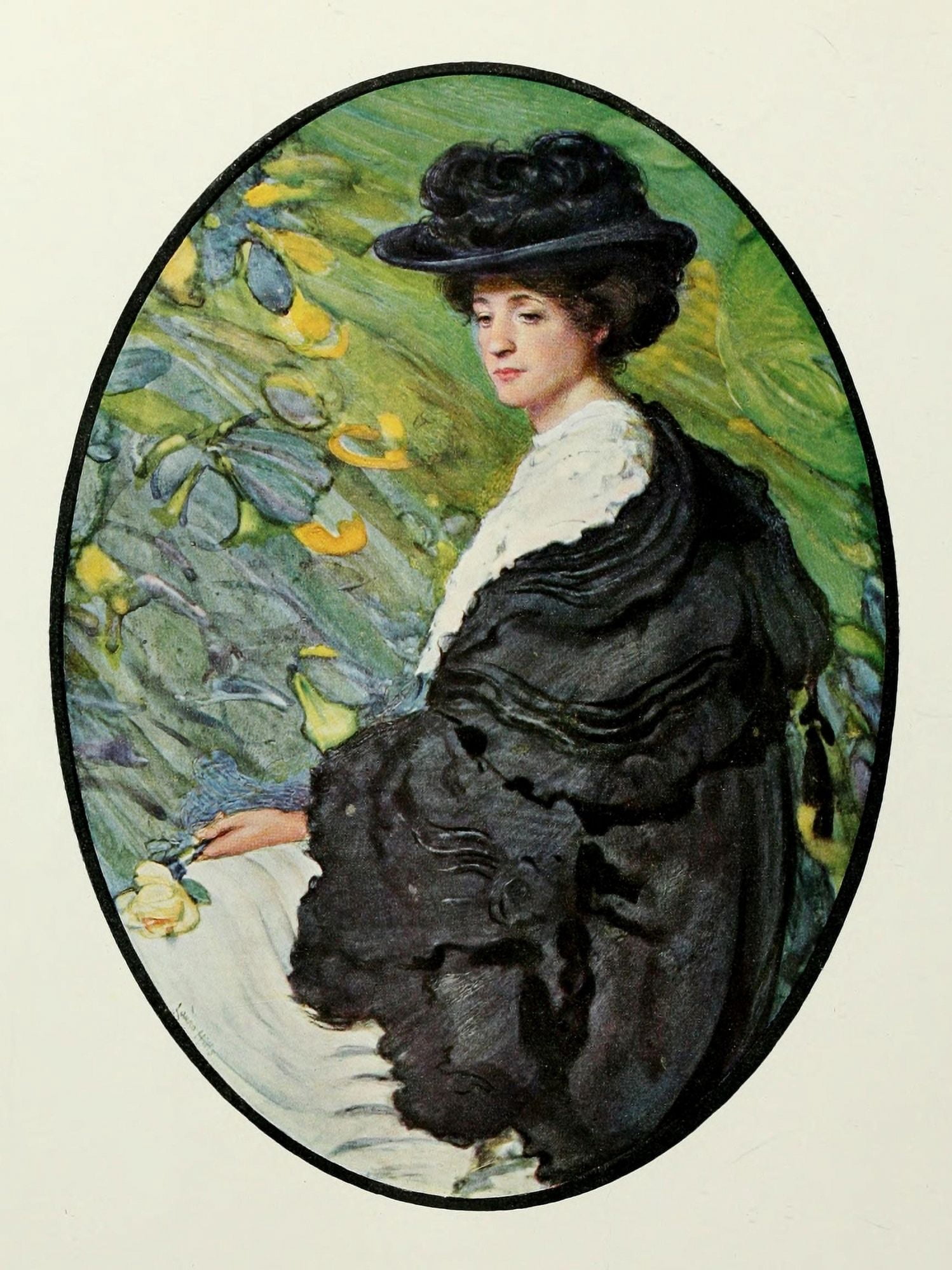 Posterazzi The International Studio 1908 The Black Mantle Canvas Art - Laura C Hills (24 x 36)