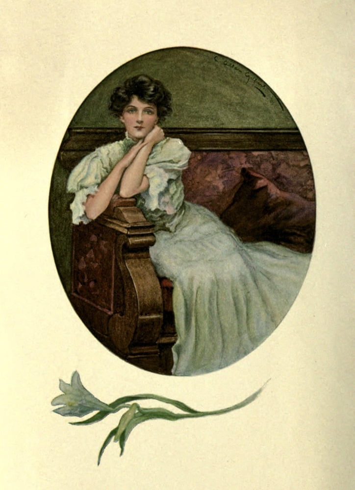 Posterazzi The Invisible Bond 1906 Lady on sofa Canvas Art - C Allan Gilbert (24 x 36)