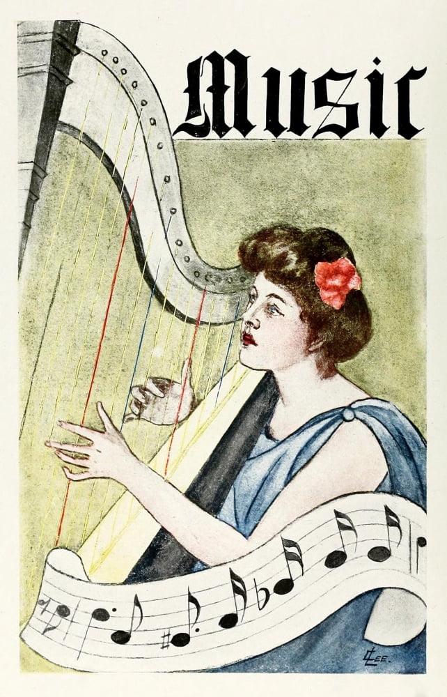 Posterazzi The Iris 1906 Lady playing harp Canvas Art - Unknown (24 x 36)