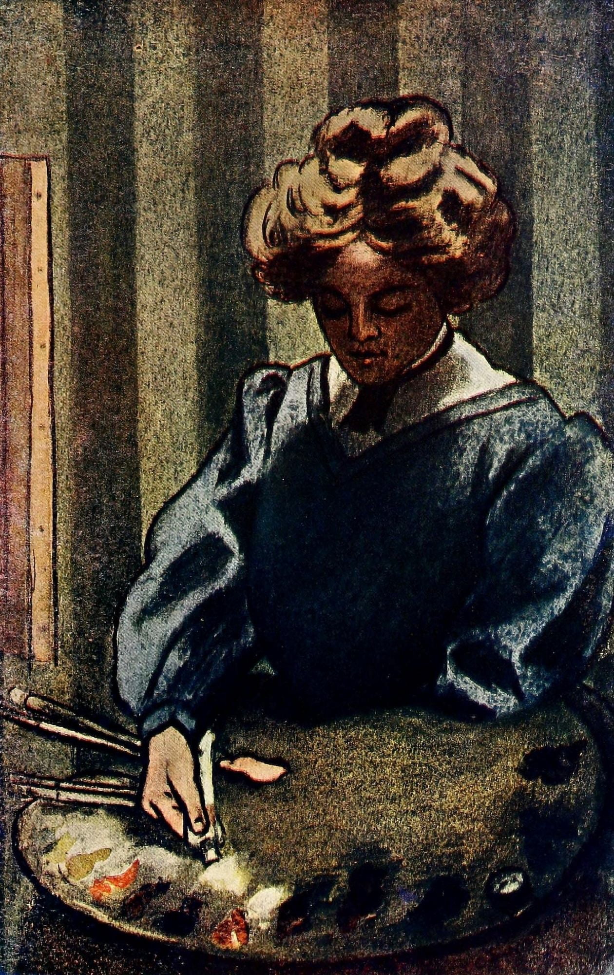 Posterazzi The Iris 1906 Woman with artists palette Canvas Art - Unknown (24 x 36)