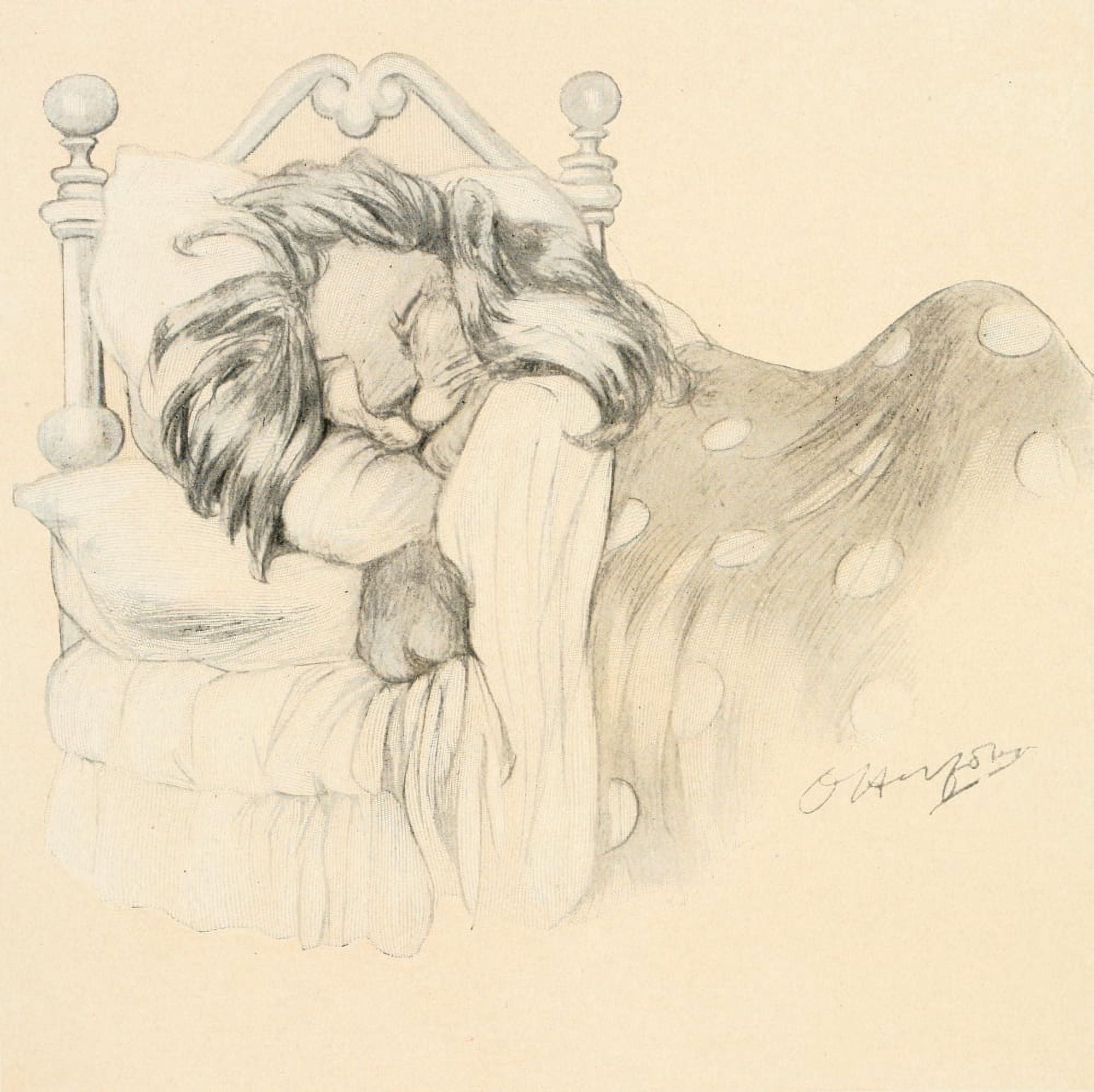 Posterazzi The Kittens Garden of Verses 1911 Let sleeping cats lie Canvas Art - Oliver Herford (24 x 36)