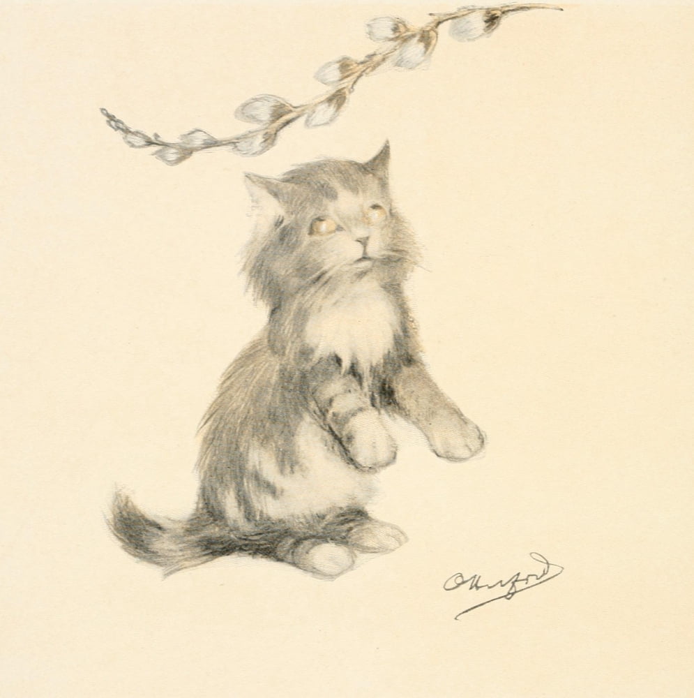 Posterazzi The Kittens Garden of Verses 1911 Pussy willow Canvas Art - Oliver Herford (24 x 36)