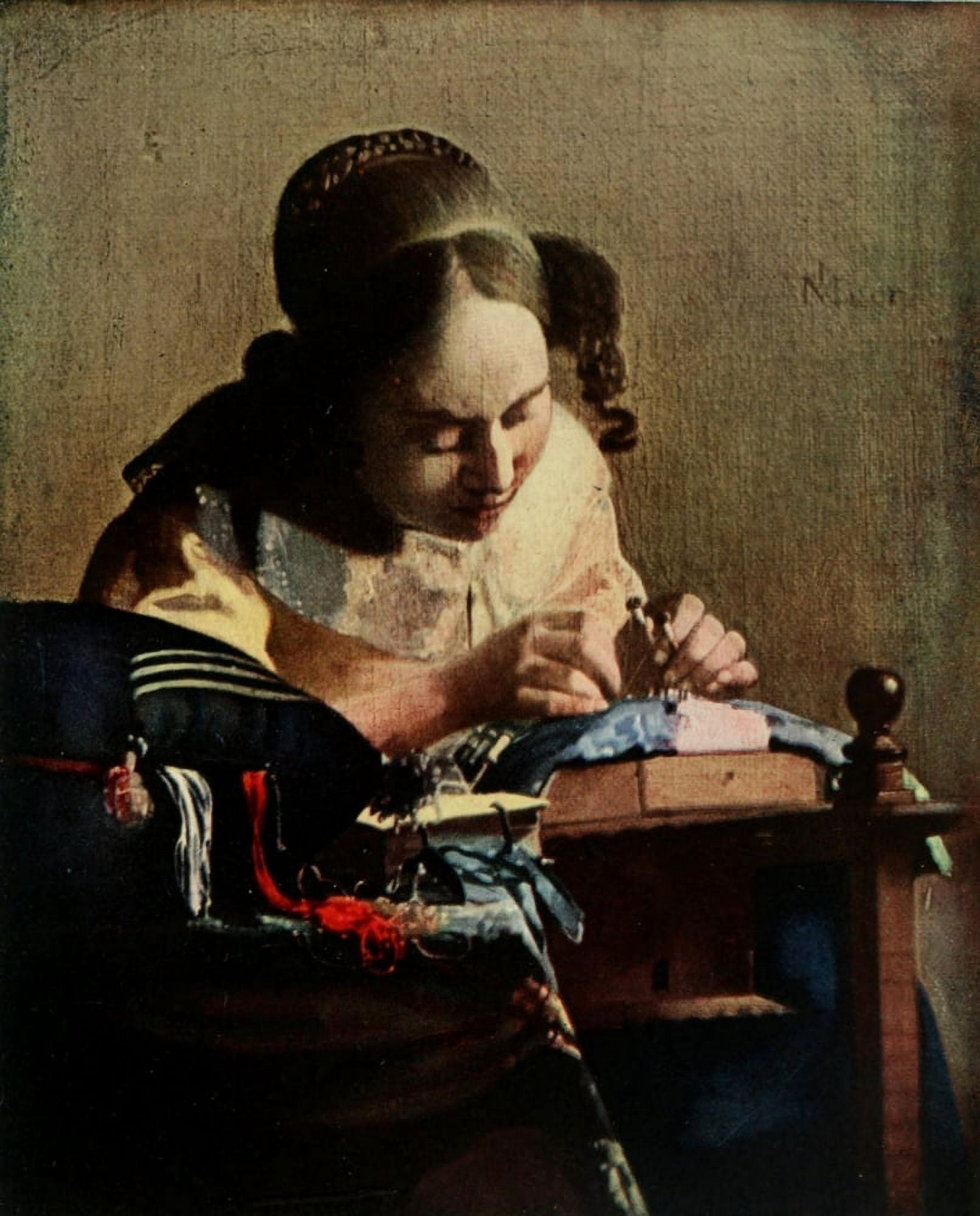 Posterazzi The Lace-maker History of Painting 1911 Canvas Art - Johannes Vermeer (24 x 36)