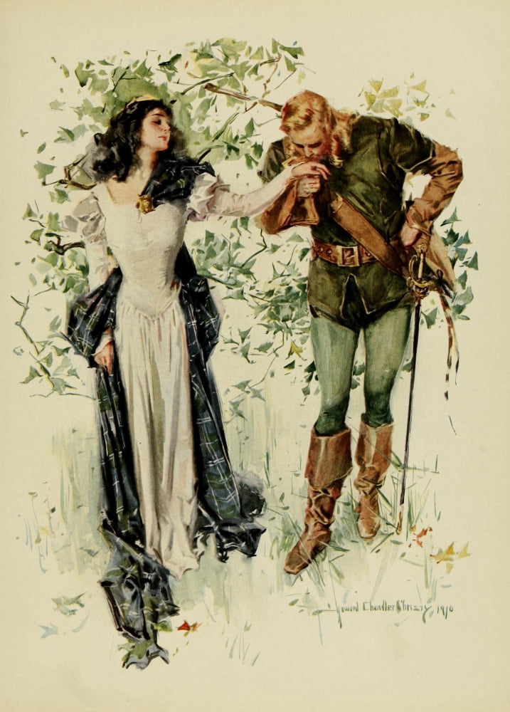 Posterazzi The Lady of the Lake 1910 Scottish love Canvas Art - Howard Chandler Christy (24 x 36)