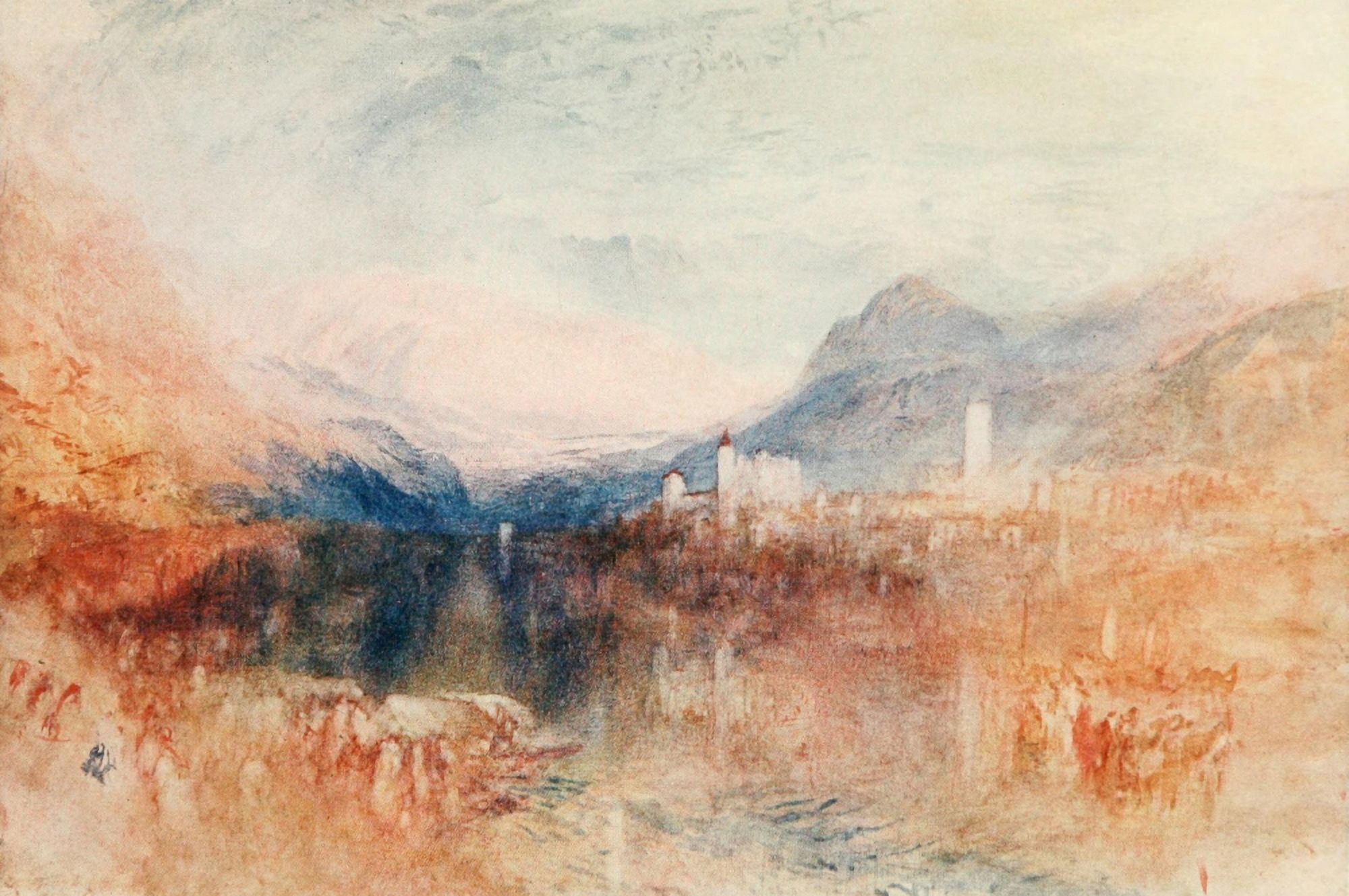 Posterazzi The Lake of Thun History of British Water Colour Painting 1908 Canvas Art - JMW Turner (24 x 36)