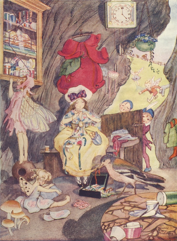 Posterazzi The Land where Stories Grow 1929 I love to hear them coming Canvas Art - Florence M Anderson (24 x 36)