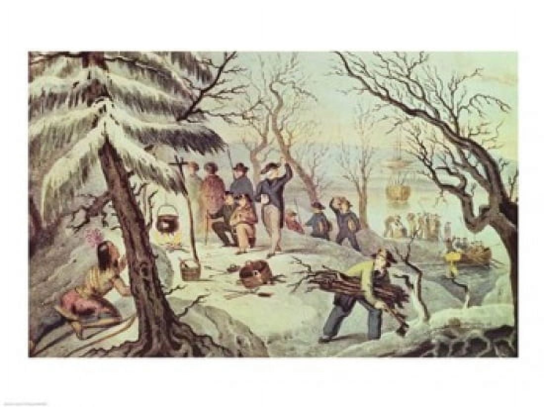 Posterazzi The Landing of the Pilgrims at Plymouth 11th December 1620 Canvas Art - (36 x 24)