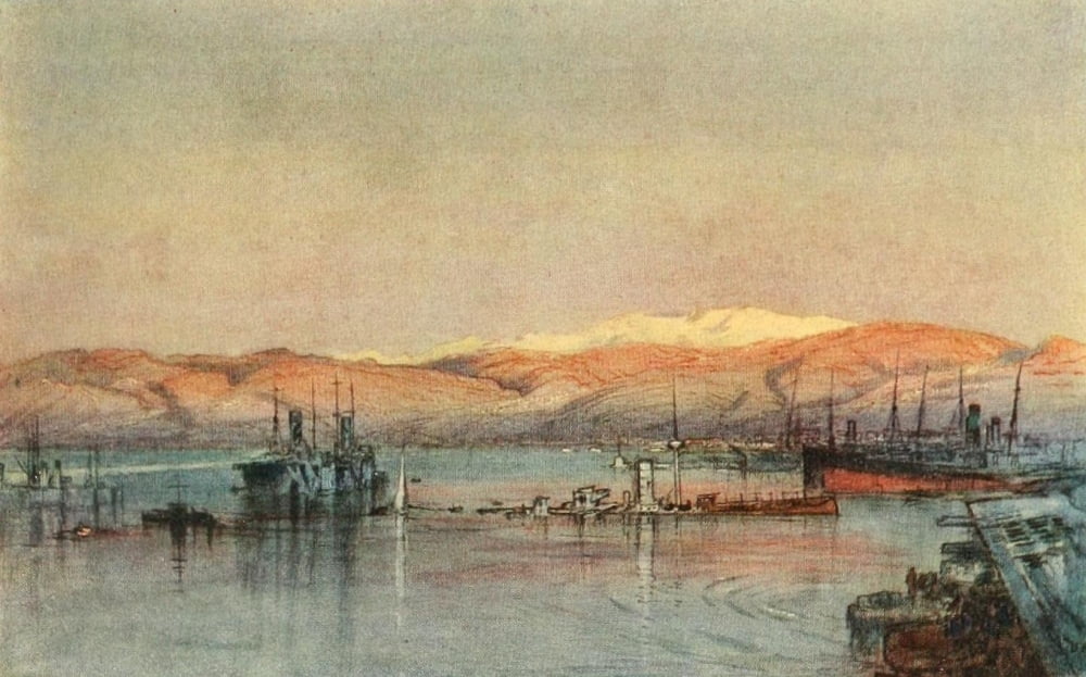 Posterazzi The Last Crusade 1920 Beirut Harbour Canvas Art - Donald Maxwell (24 x 36)