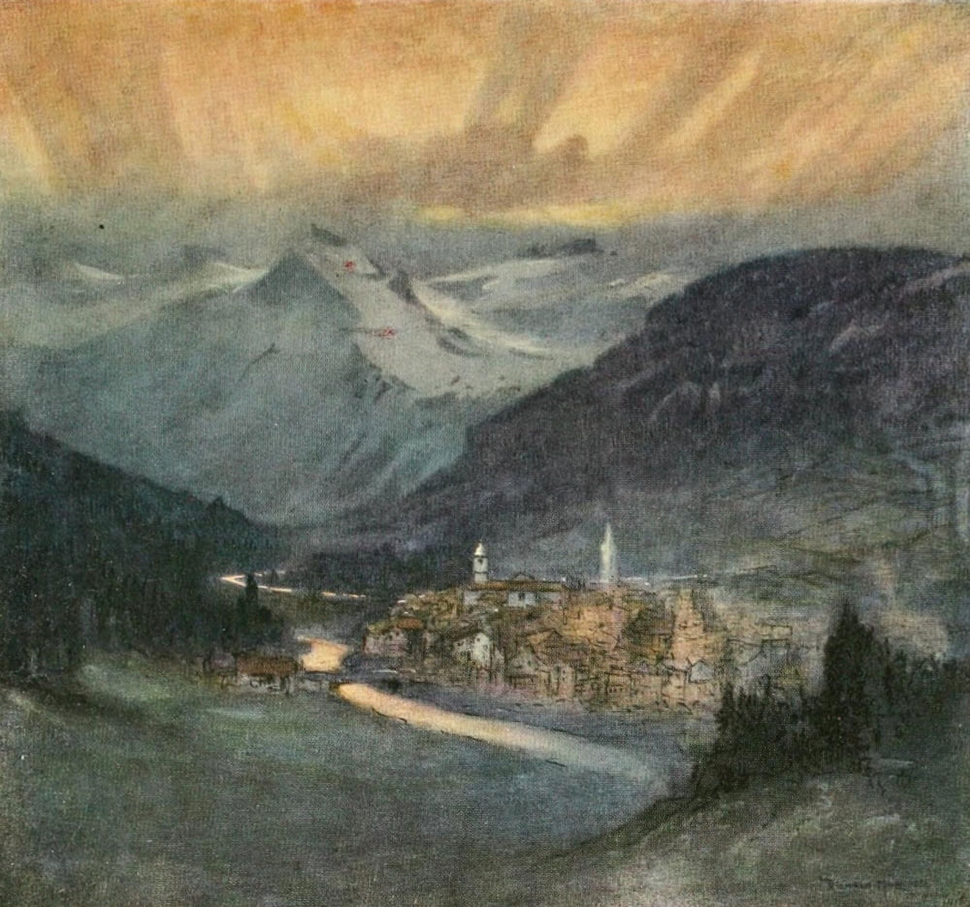 Posterazzi The Last Crusade 1920 Dawn in the Alps Canvas Art - Donald Maxwell (24 x 36)