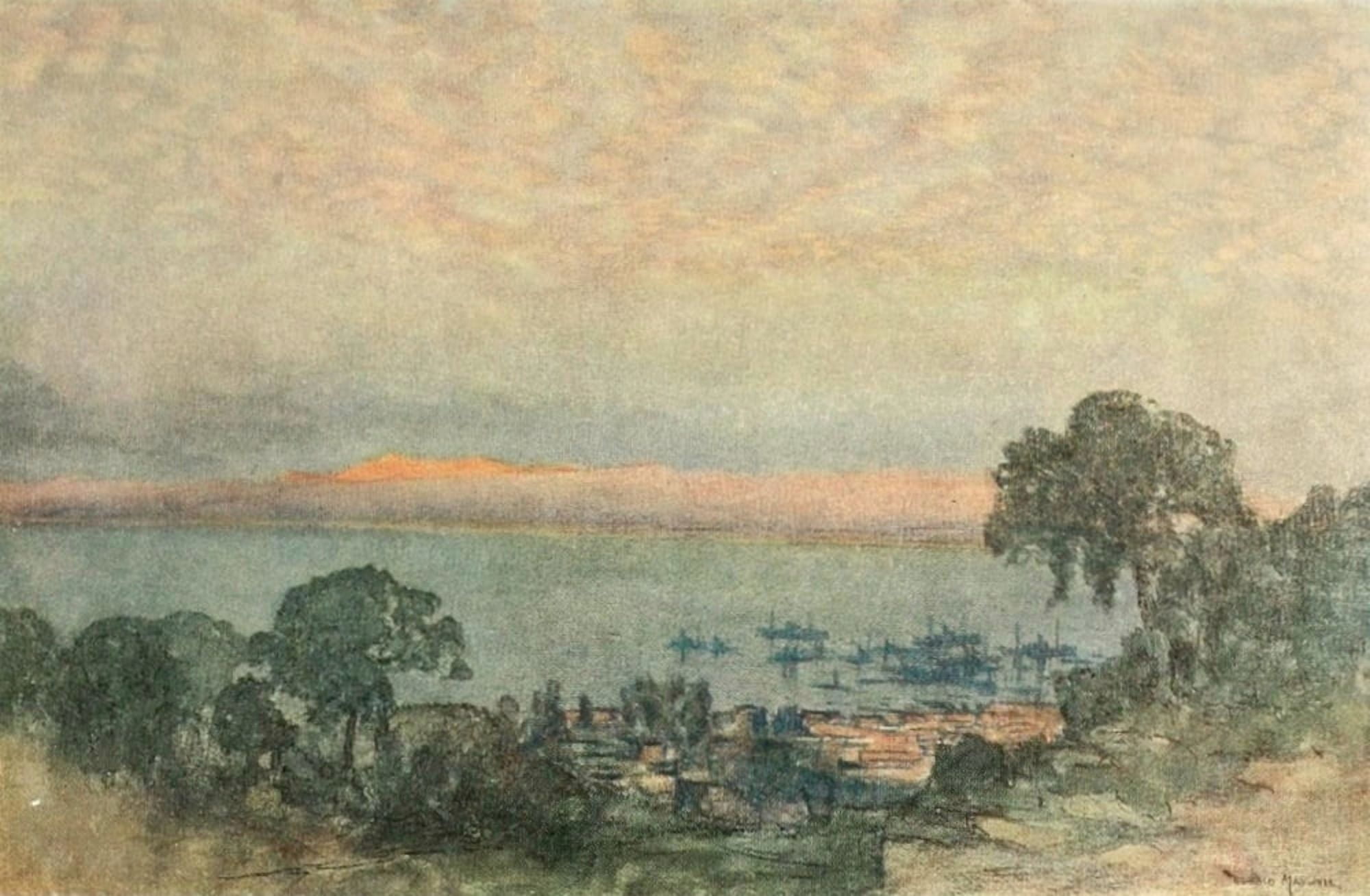 Posterazzi The Last Crusade 1920 Haifa & the Bay of Acre Canvas Art - Donald Maxwell (24 x 36)