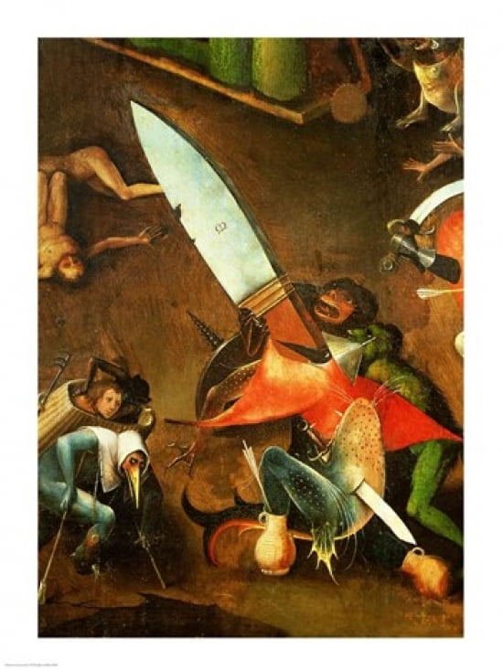 Posterazzi The Last Judgement (Altarpiece) Detail of the Dagger Canvas Art - Hieronymus Bosch (24 x 36)
