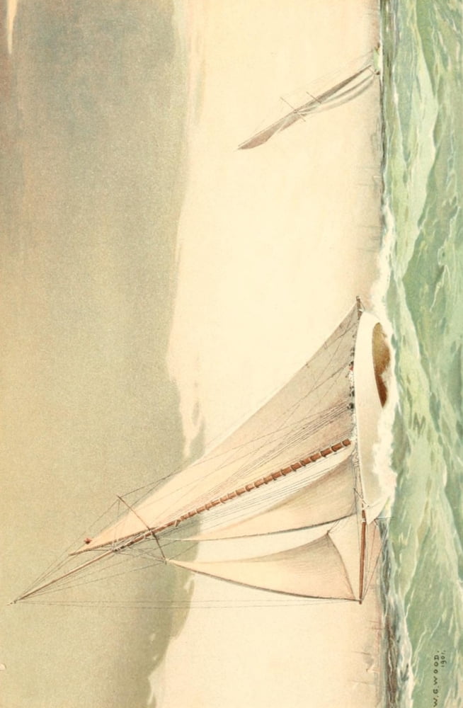 Posterazzi The Lawson History of the Americas Cup 1902 Columbia near the finish line Canvas Art - Worden G Wood (24 x 36)