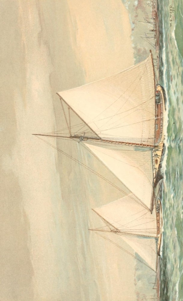 Posterazzi The Lawson History of the Americas Cup 1902 Mischief & Atalanta Canvas Art - Worden G Wood (24 x 36)