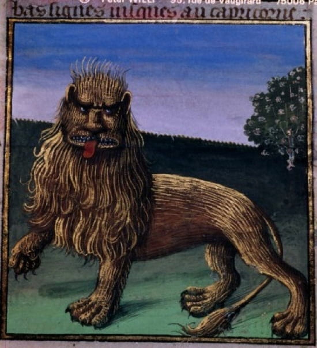 Posterazzi The Lion manuscript France Paris Bibliotheque Nationale Canvas Art - Bibliotheque Nationale (24 x 36)