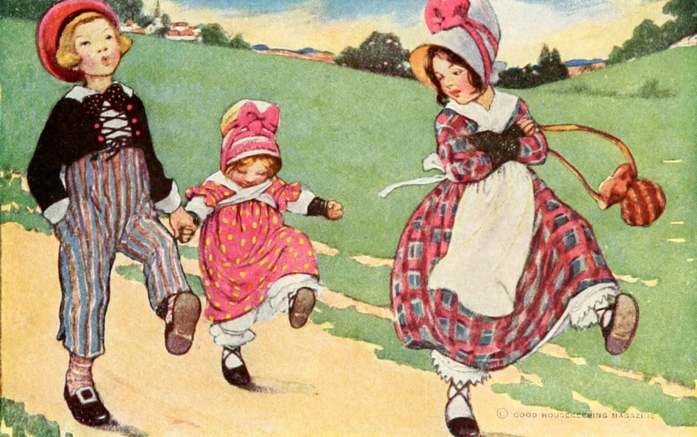 Posterazzi The Little Mother Goose 1918 Thats the way to London town Canvas Art - Jessie Willcox Smith (24 x 36)