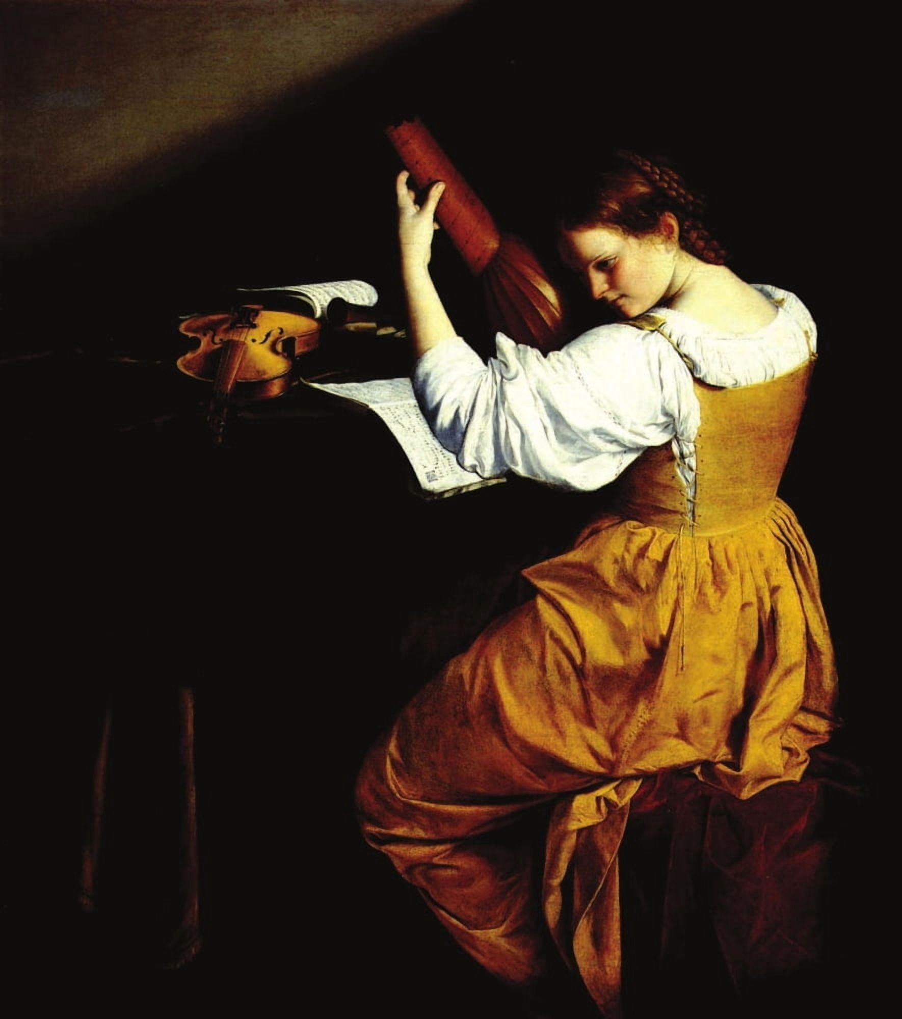 Posterazzi The Lute Player Canvas Art - Orazio Lomi Gentileschi (24 x 36)