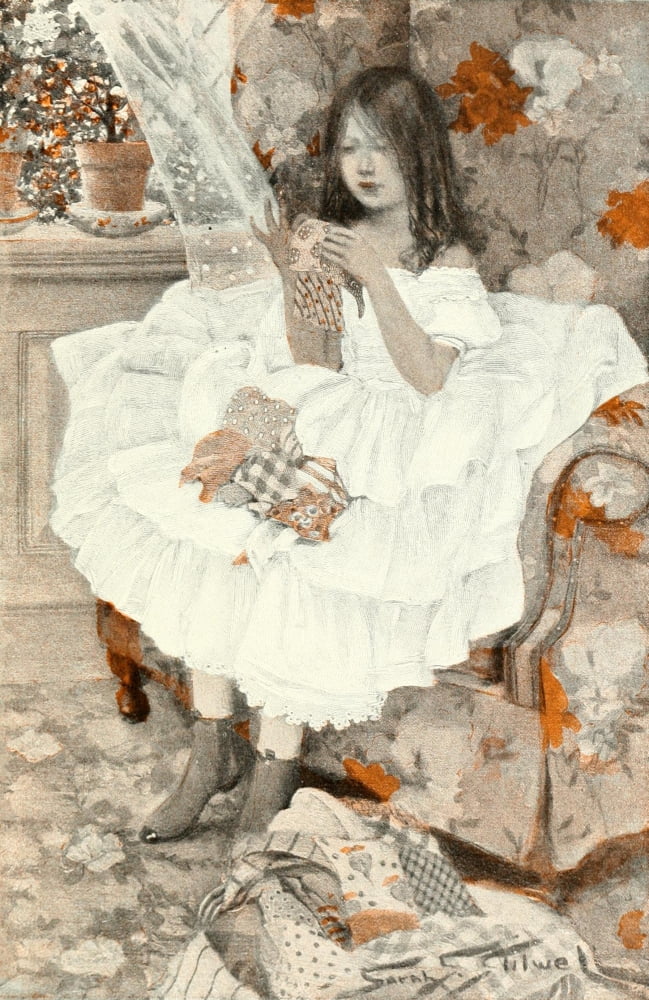 Posterazzi The Luxury of Children 1904 Sewing Canvas Art - Sarah S Stilwell (24 x 36)