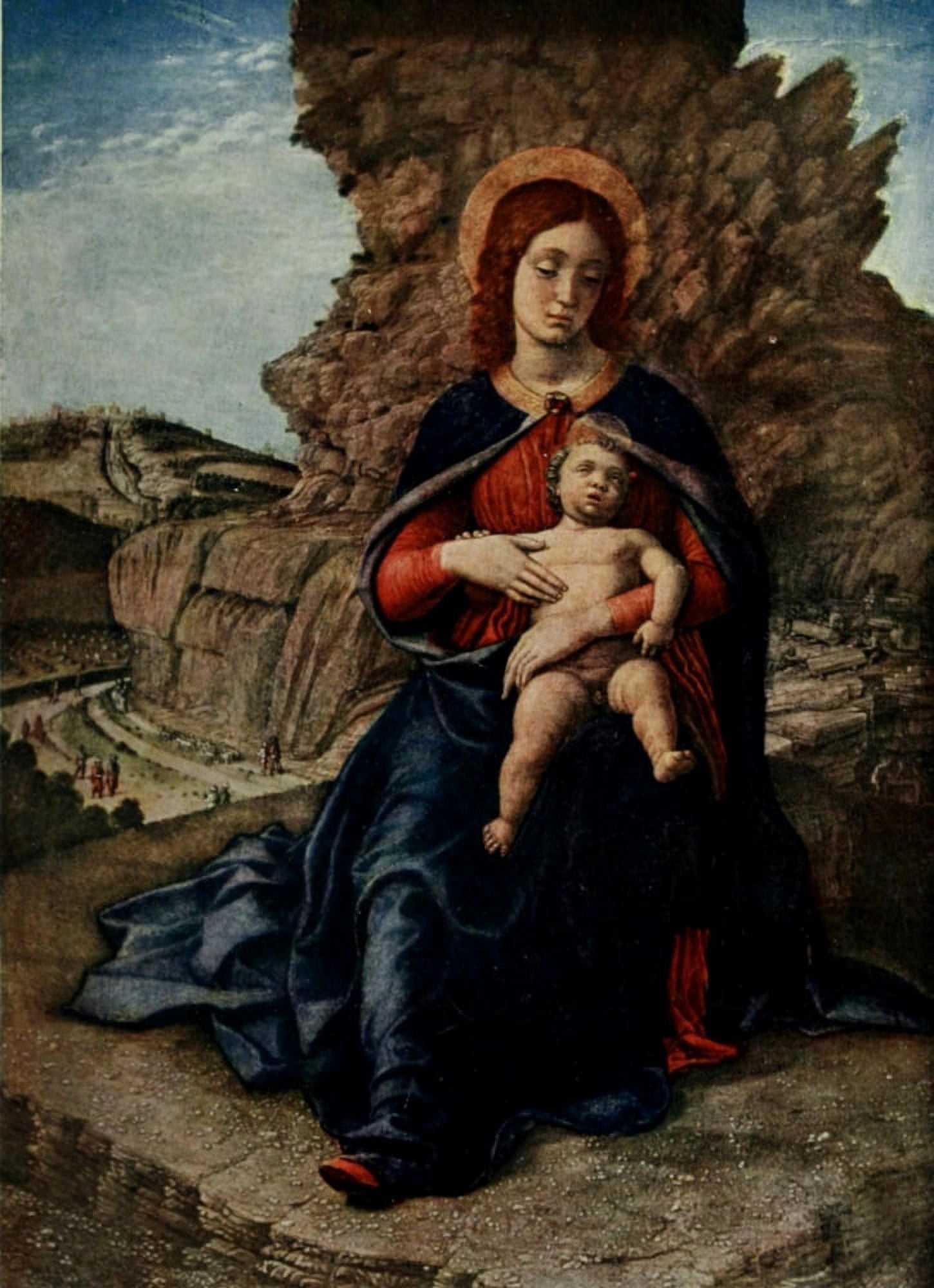 Posterazzi The Madonna & Child of the Grotto Canvas Art - Andrea Mantegna (24 x 36)