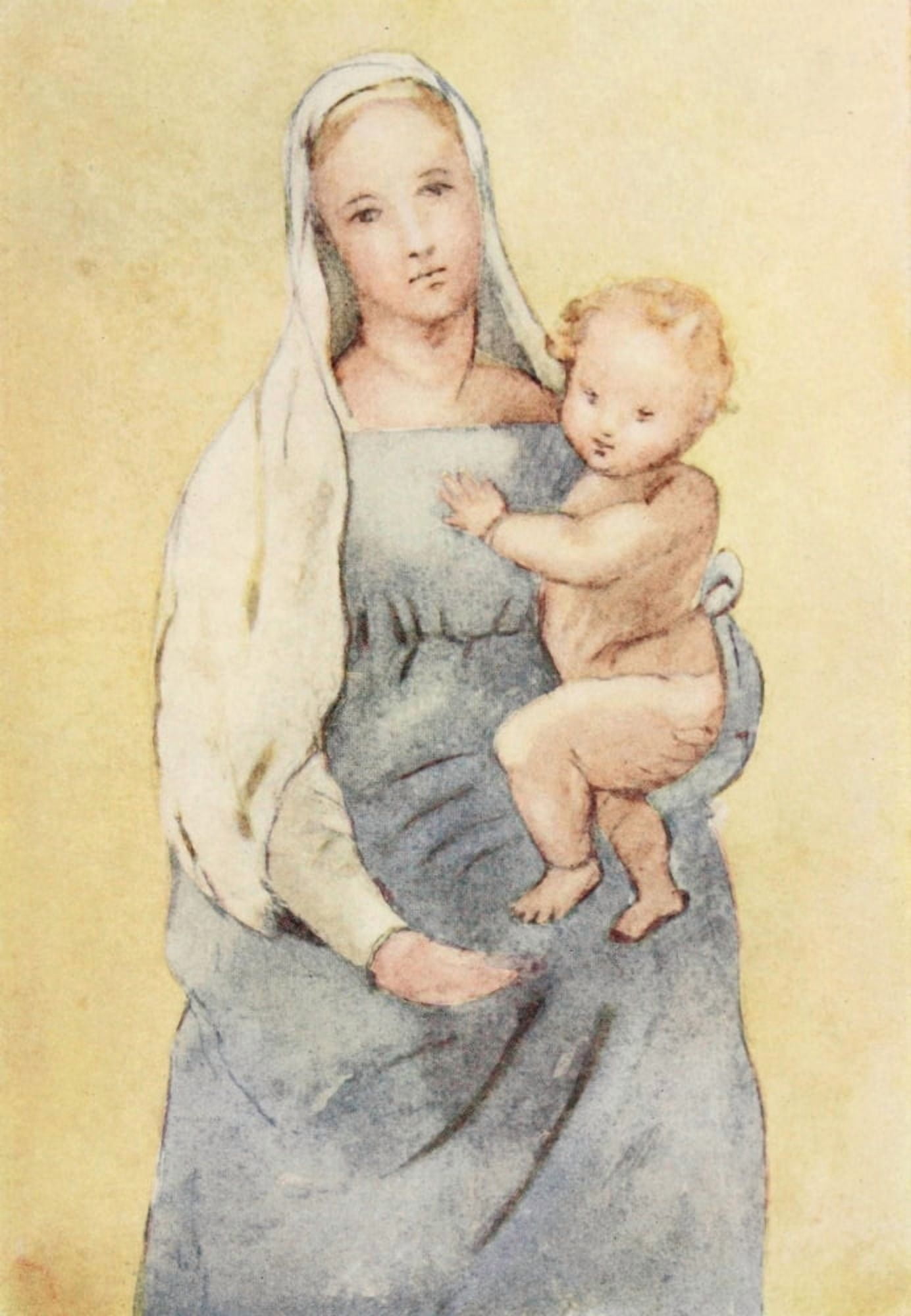 Posterazzi The Madonna of the Goldfinch 1917 Madonna & child Canvas Art - EM Steedman (24 x 36)