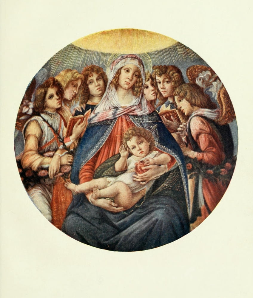 Posterazzi The Madonna of the Pomegranate Canvas Art - Sandro Botticelli (24 x 36)