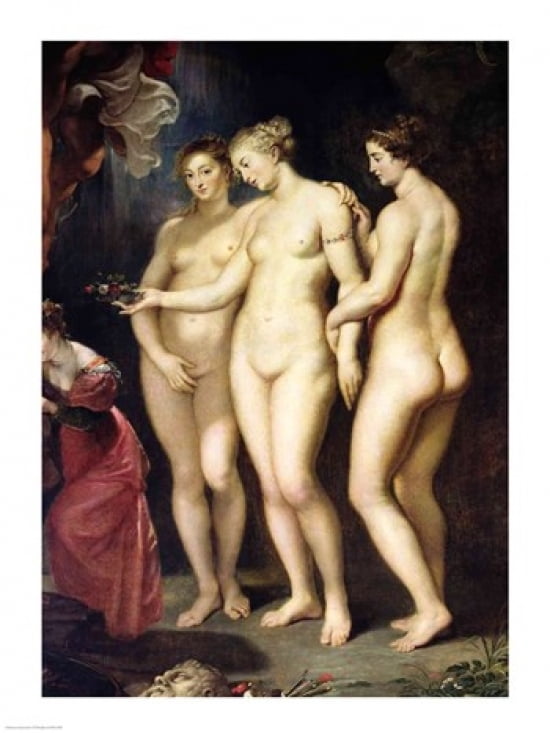 Posterazzi The Medici Cycle Education of Marie de Medici detail of the Three Graces Canvas Art - Peter Paul Rubens (24 x 36)