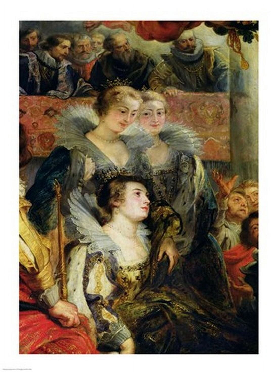 Posterazzi The Medici Cycle The Coronation of Marie de Medici detail of the Princesses of Guemenee and Conti Canvas Art - Peter Paul Rubens (24 x 36)