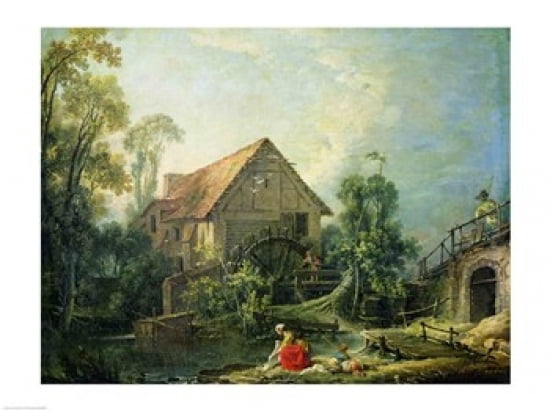 Posterazzi The Mill 1751 Canvas Art - Francois Boucher (36 x 24)