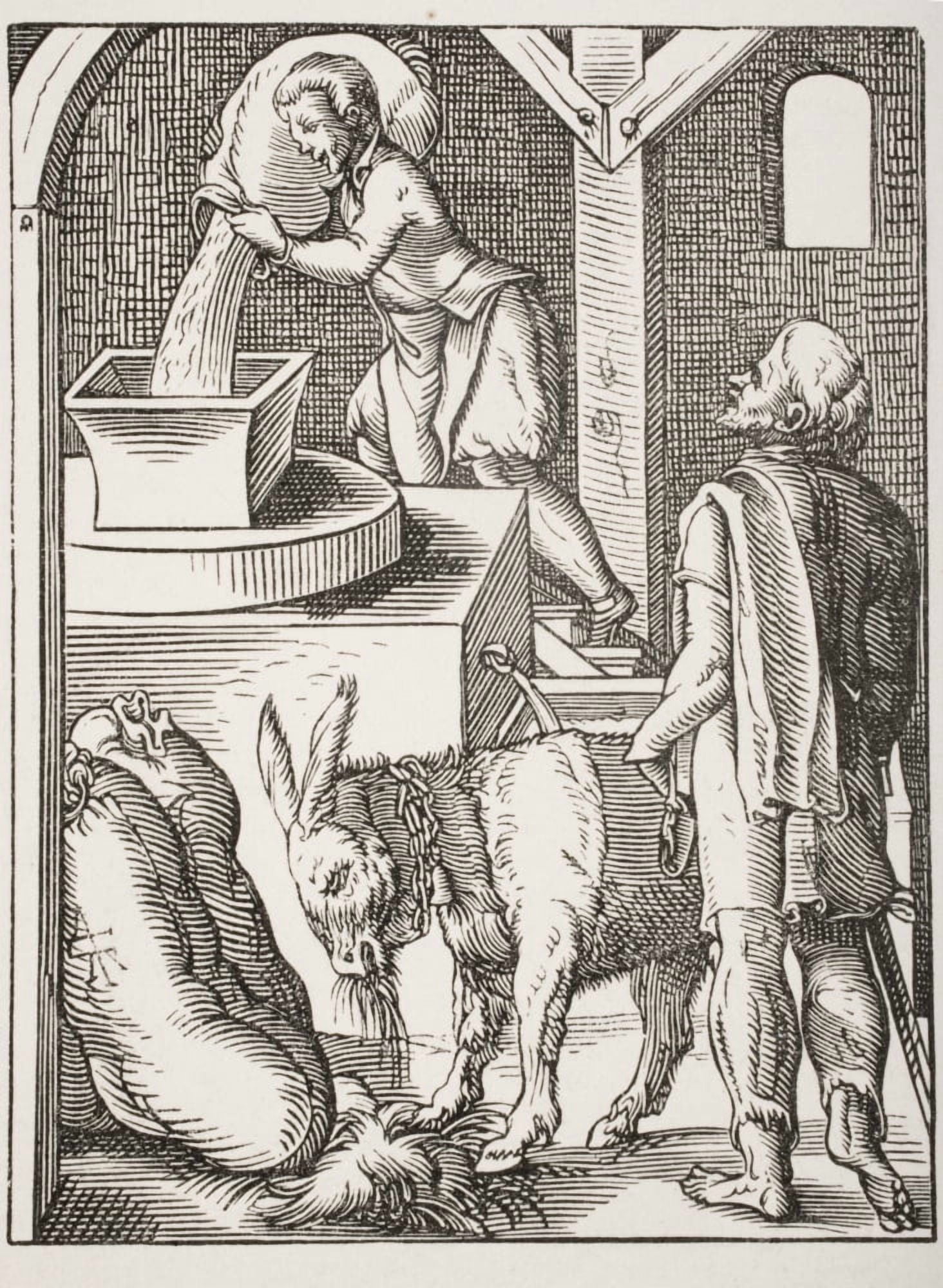Posterazzi The Miller 19Th Century Reproduction Of 16Th Century Engraving By Jost Amman Canvas Art - Ken Welsh Design Pics (24 x 34)
