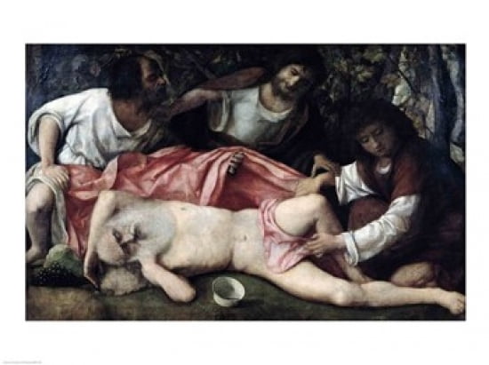 Posterazzi The Mocking of Noah Canvas Art - Giovanni Bellini (36 x 24)