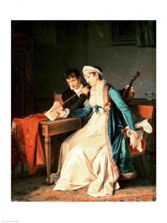 Posterazzi The Music Lesson 1790 Canvas Art - Francois Gerard (24 x 36)