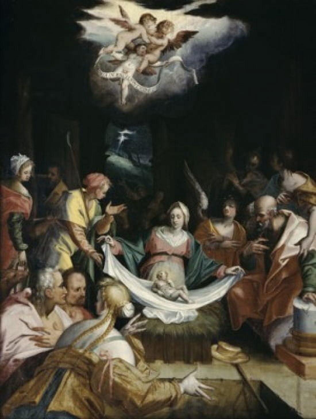 Posterazzi The Nativity Johann von Aachen (1552-1615 German) Canvas Art - Johann von Aachen (24 x 36)