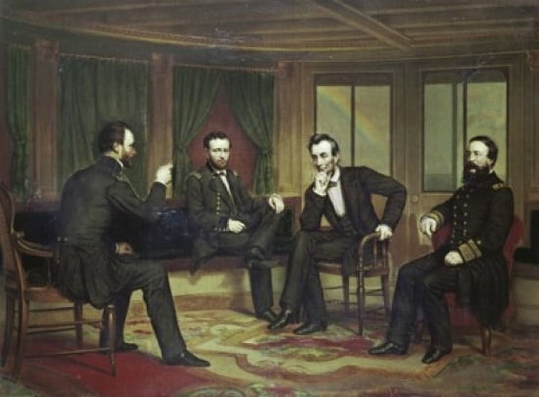 Posterazzi The Peacemakers (March 1865) George Peter Alexander Healy (1813-1894 American) Canvas Art - George Peter Alexander Healy (24 x 36)