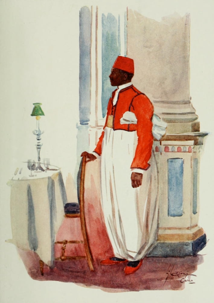 Posterazzi The People of Egypt 1916 Waiter Canvas Art - Lance Thackeray (24 x 36)