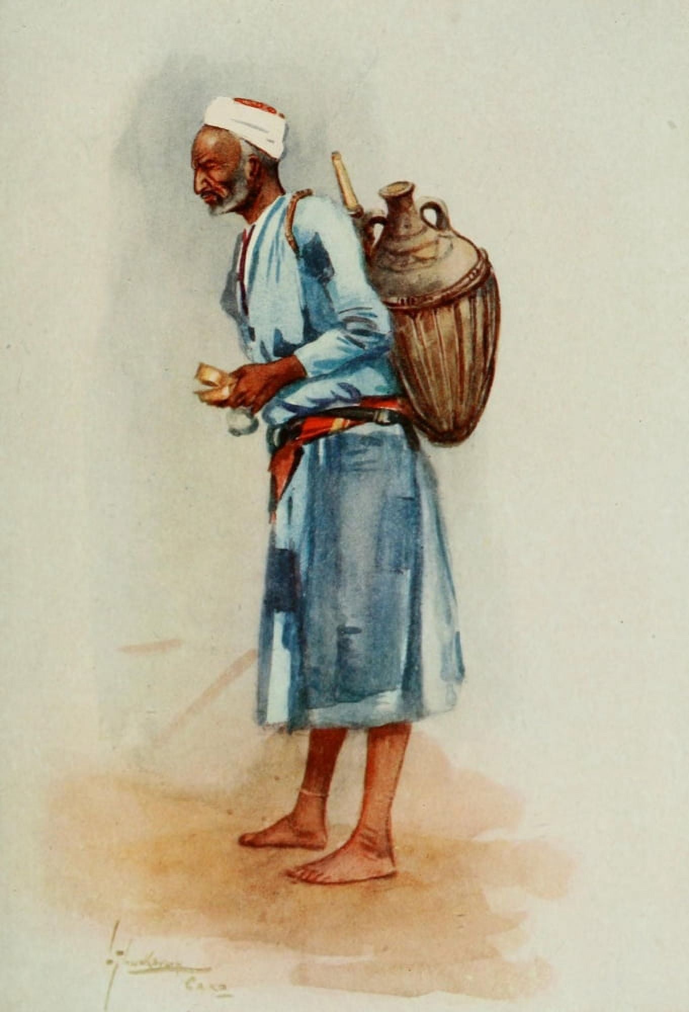 Posterazzi The People of Egypt 1916 Water-seller Canvas Art - Lance Thackeray (24 x 36)