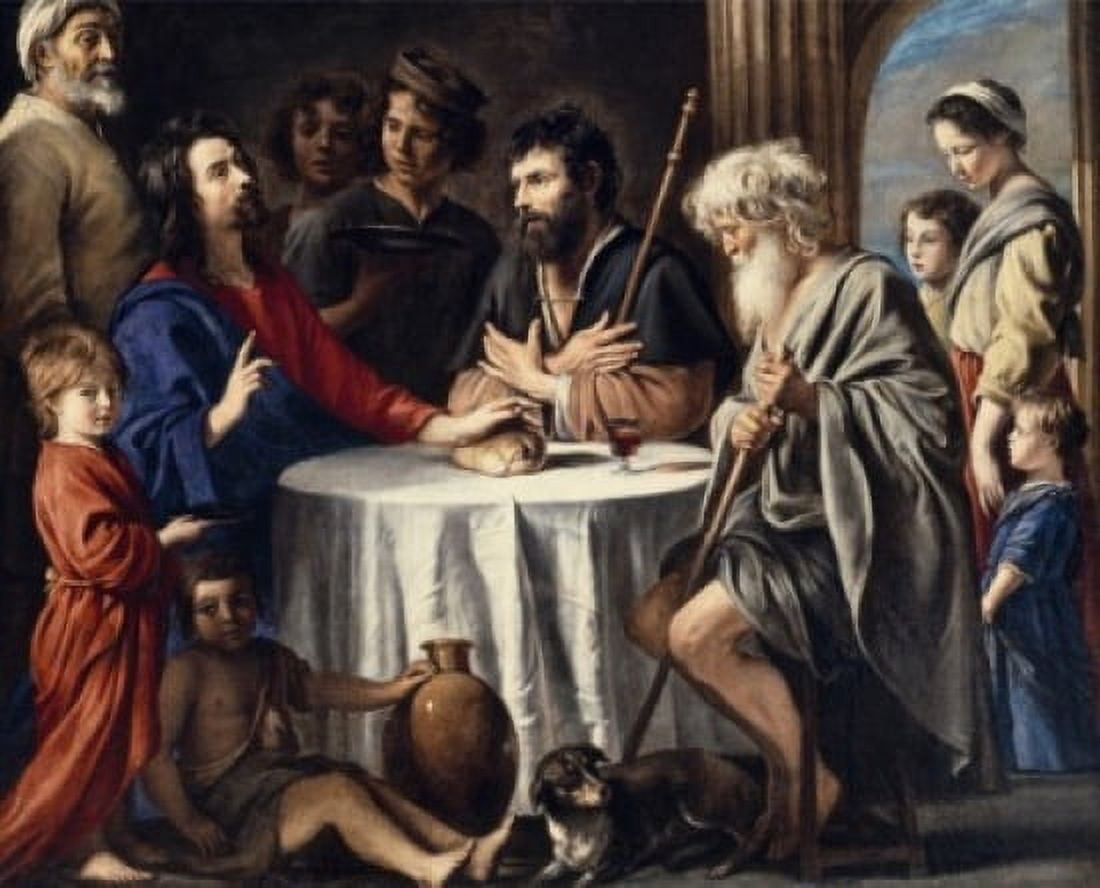 Posterazzi The Pilgrims of Emmaus by Louis Le Nain  (1593-1648)  France  Paris  Musee du Louvre Canvas Art - Louis Le Nain (24 x 36)