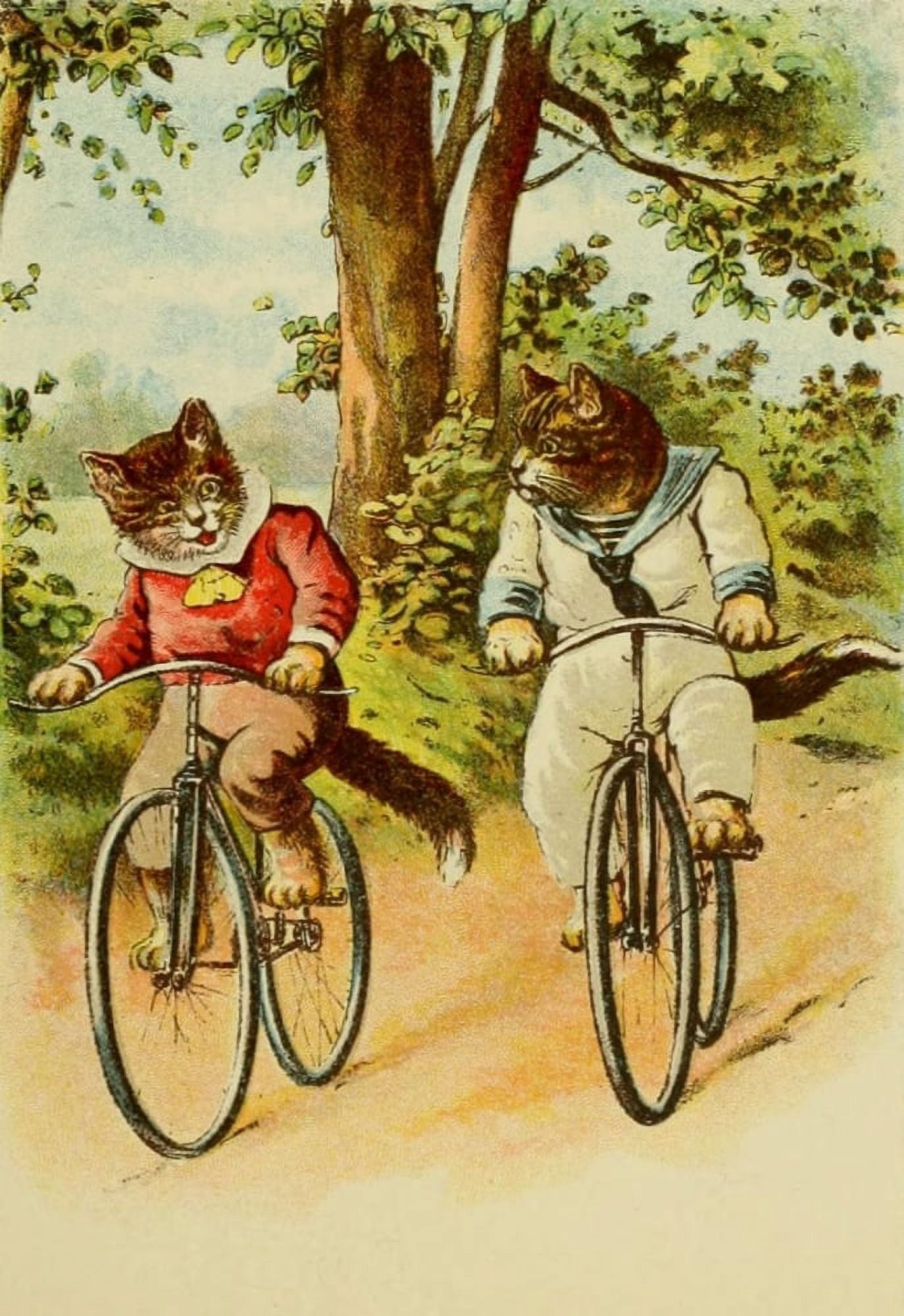 Posterazzi The Pillar-Box 1905 Anthropomorphic Cats Bike ride Canvas Art - Unknown (24 x 36)