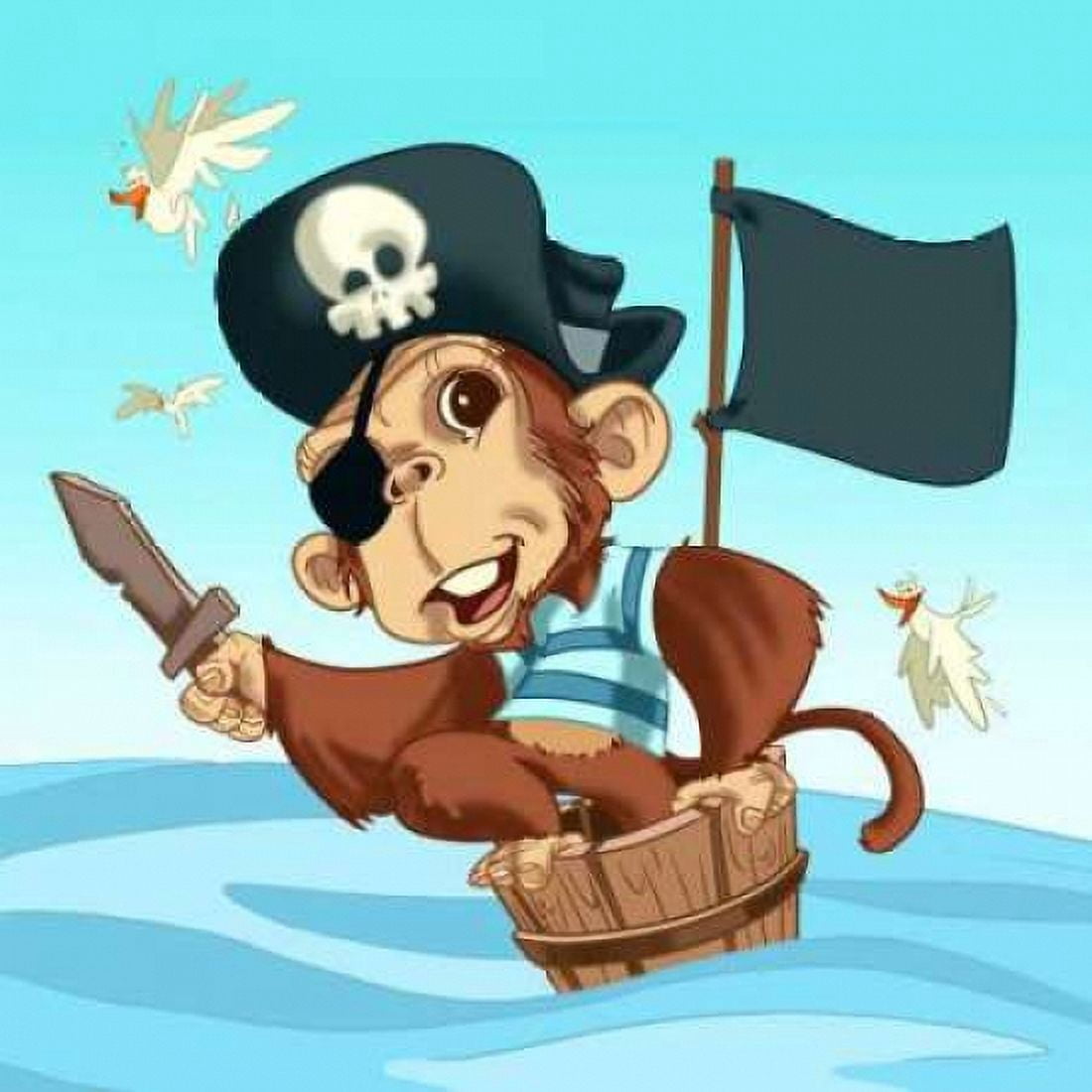 Posterazzi The Pirate Monkey Canvas Art - A - Perez Alvez (24 x 24)