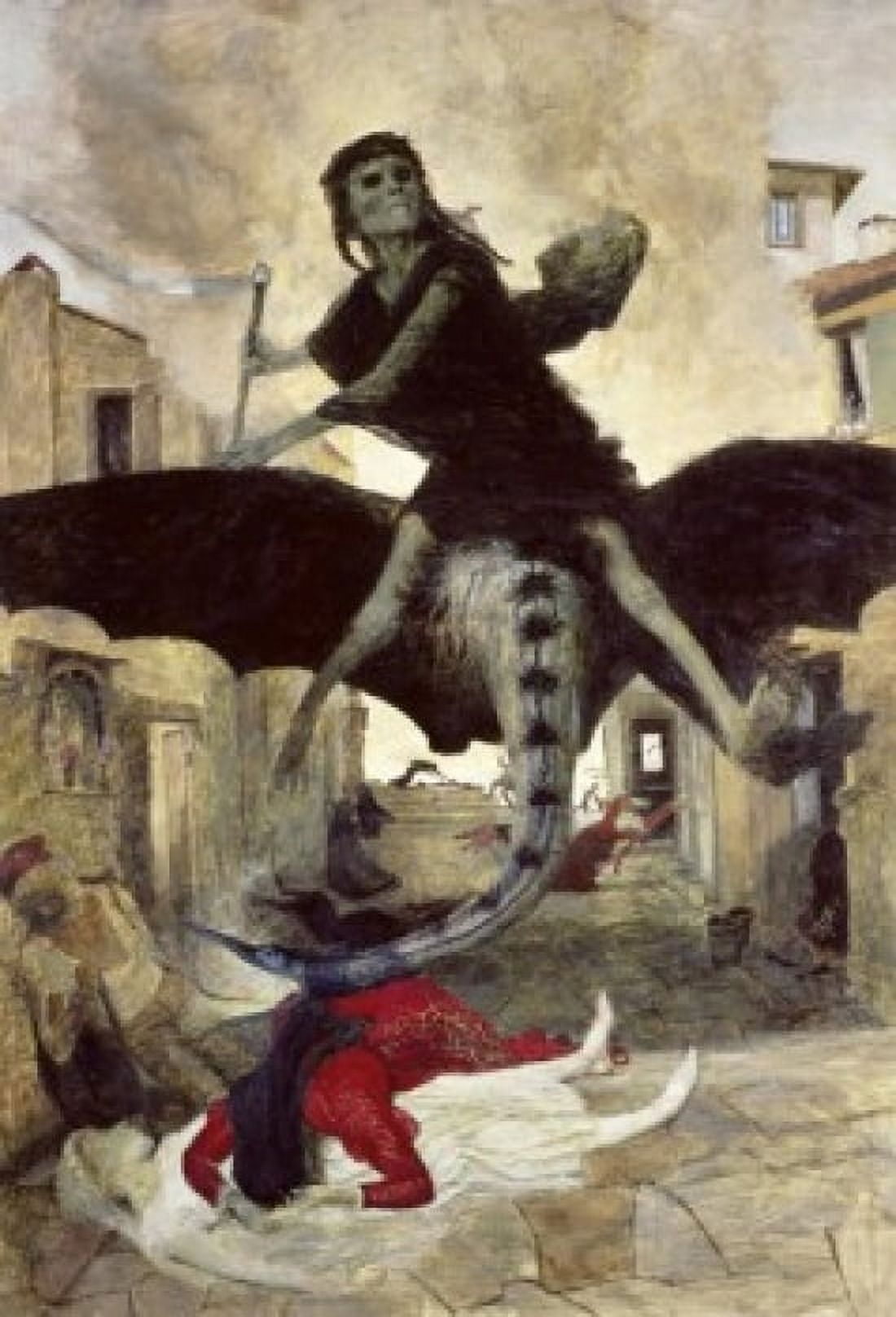 Posterazzi The Plague 1898 Arnold Bocklin (1827-1901 Swiss) Tempera on wood Kunstmuseum Bale Canvas Art - Arnold Bocklin (24 x 36)