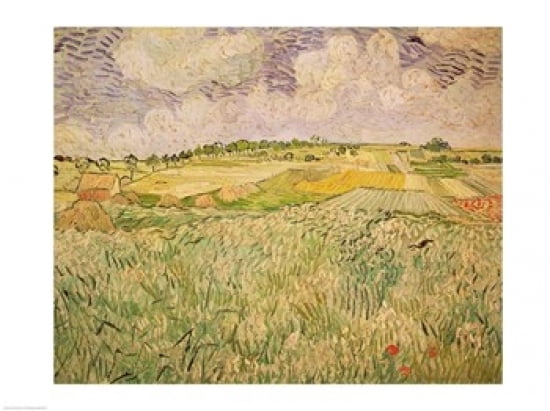 Posterazzi The Plain at Auvers 1890 Canvas Art - Vincent Van Gogh (36 x 24)